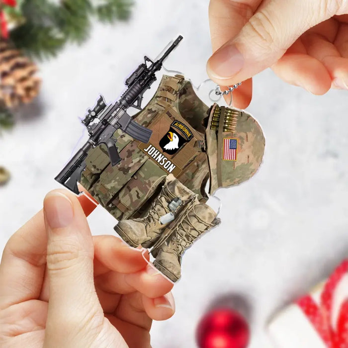 Custom Personalized Military Uniform Acrylic Ornament - Gift Idea For Veterans/ Military Gift