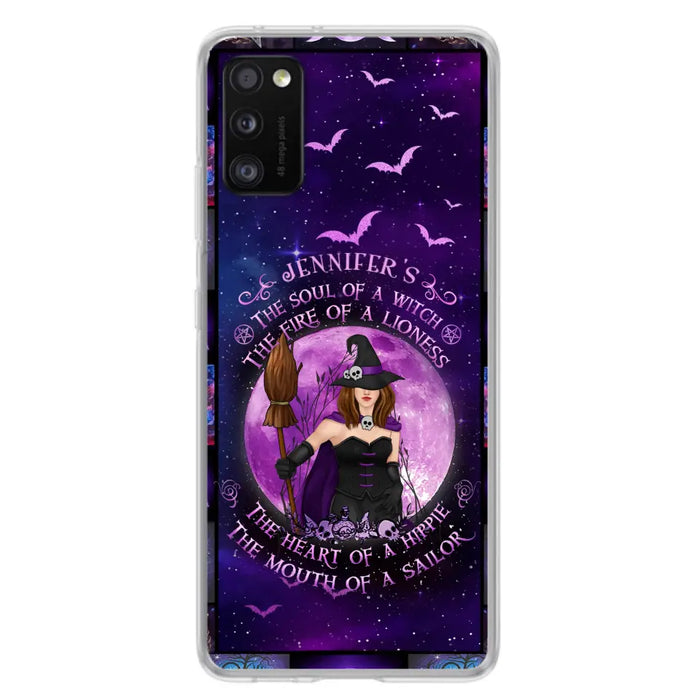 Custom Personalized Witch Purple Phone Case - Halloween Gift Idea - The Soul Of A Witch The Fire Of A Lioness - Case for iPhone/ Samsung