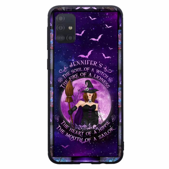 Custom Personalized Witch Purple Phone Case - Halloween Gift Idea - The Soul Of A Witch The Fire Of A Lioness - Case for iPhone/ Samsung