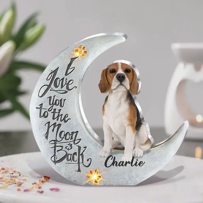 Personalized Dog Acrylic Plaque - Mother's Day Gift Idea For Dog Lover - I Love You To The Moon And Back