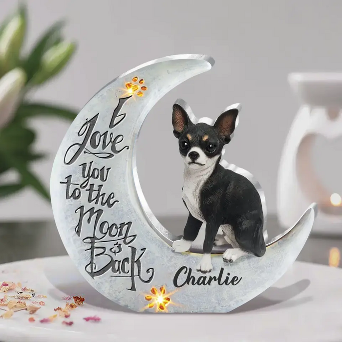 Personalized Dog Acrylic Plaque - Mother's Day Gift Idea For Dog Lover - I Love You To The Moon And Back