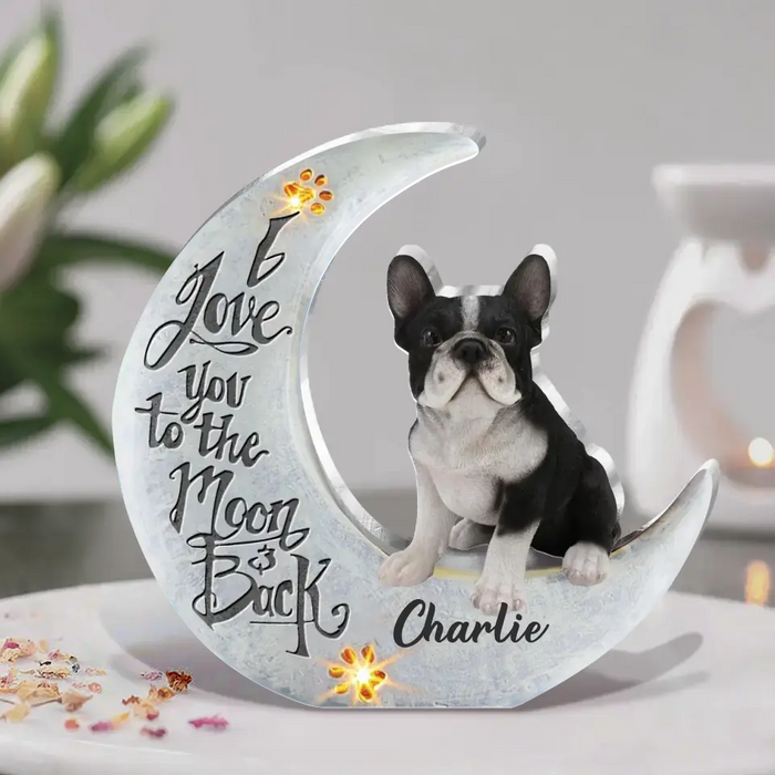 Personalized Dog Acrylic Plaque - Mother's Day Gift Idea For Dog Lover - I Love You To The Moon And Back