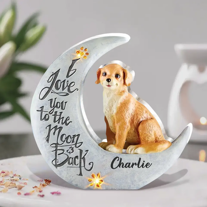 Personalized Dog Acrylic Plaque - Mother's Day Gift Idea For Dog Lover - I Love You To The Moon And Back