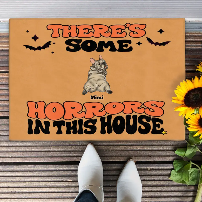 Personalized Dog Doormat - Gift Idea For Family/Dog Lover - Up to 7 Dogs - There's Some Horrors In This House