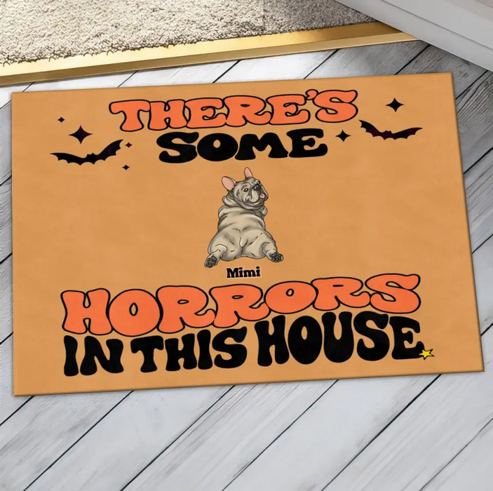 Personalized Dog Doormat - Gift Idea For Family/Dog Lover - Up to 7 Dogs - There's Some Horrors In This House