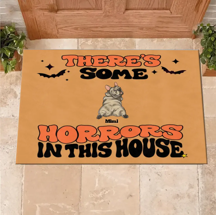 Personalized Dog Doormat - Gift Idea For Family/Dog Lover - Up to 7 Dogs - There's Some Horrors In This House