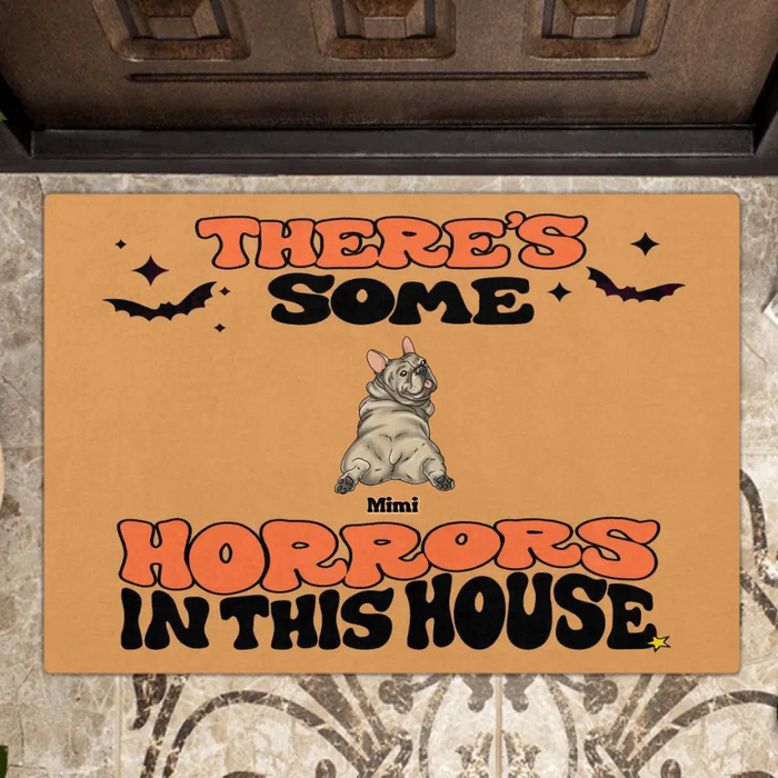 Personalized Dog Doormat - Gift Idea For Family/Dog Lover - Up to 7 Dogs - There's Some Horrors In This House