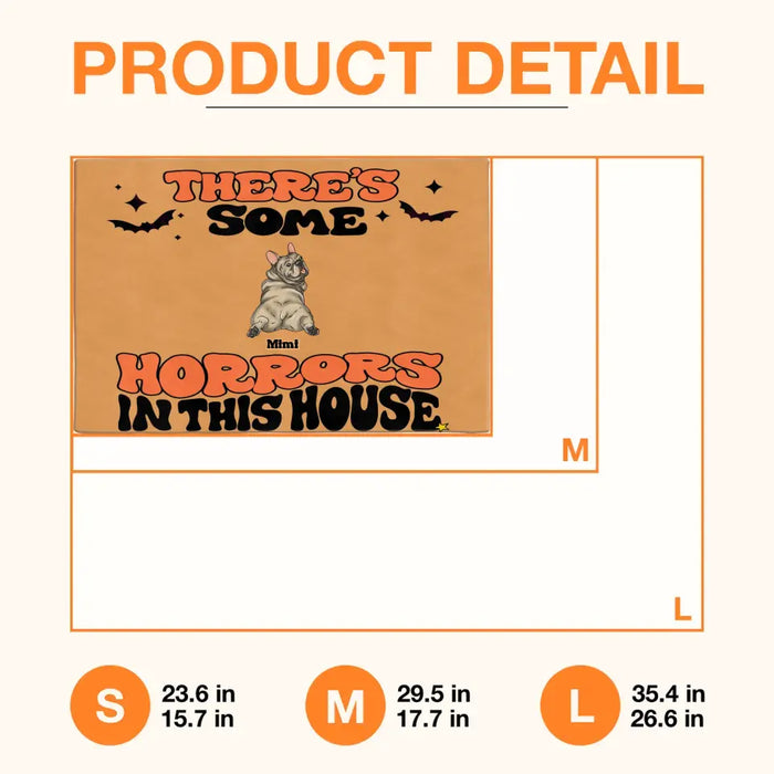 Personalized Dog Doormat - Gift Idea For Family/Dog Lover - Up to 7 Dogs - There's Some Horrors In This House