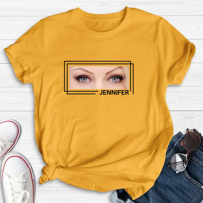 Custom Personalized Eyes T-shirt - Upload Photo - Gift Idea For Boyfriend/ Girlfriend/ Husband/ Wife