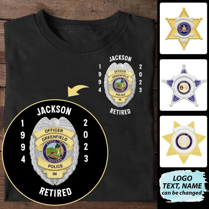 Custom Personalized Retired Police Shirt/Hoodie - Gift Idea For Father/ Husband/ Police