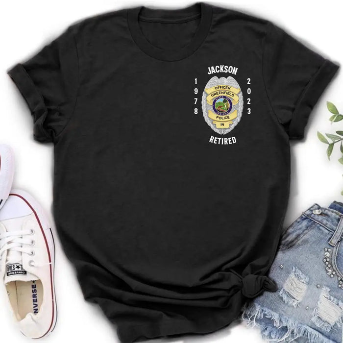 Custom Personalized Retired Police Shirt/Hoodie - Gift Idea For Father/ Husband/ Police