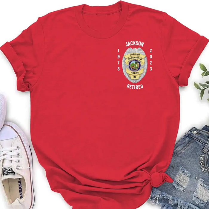 Custom Personalized Retired Police Shirt/Hoodie - Gift Idea For Father/ Husband/ Police