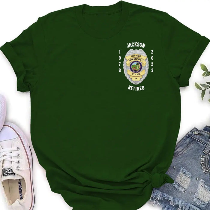 Custom Personalized Retired Police Shirt/Hoodie - Gift Idea For Father/ Husband/ Police