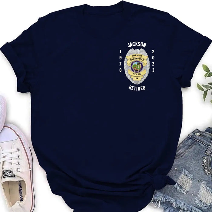 Custom Personalized Retired Police Shirt/Hoodie - Gift Idea For Father/ Husband/ Police