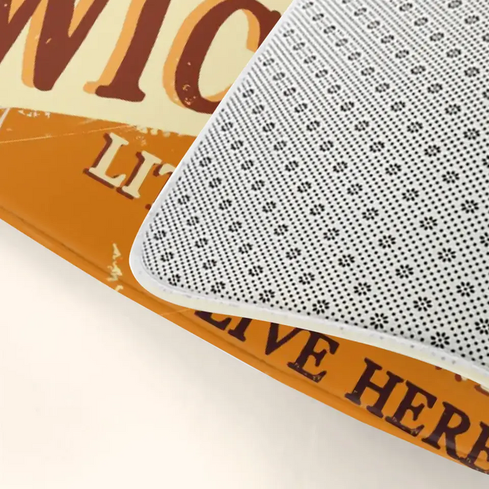 Personalized Halloween Witch Cat Doormat - Gift Idea For Family/Pet Lover - Up to 7 Cats - A Wicked Witch And Her Little Meownsters Live Here