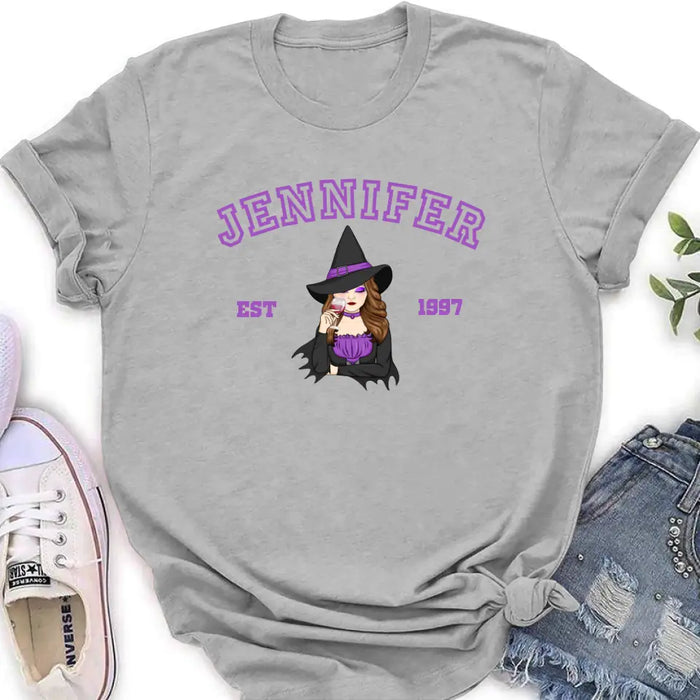 Custom Personalized Witch T-shirt/ Long Sleeve/ Sweatshirt/ Hoodie - Custom Name - Halloween Gift Idea For Witch/ Bestie