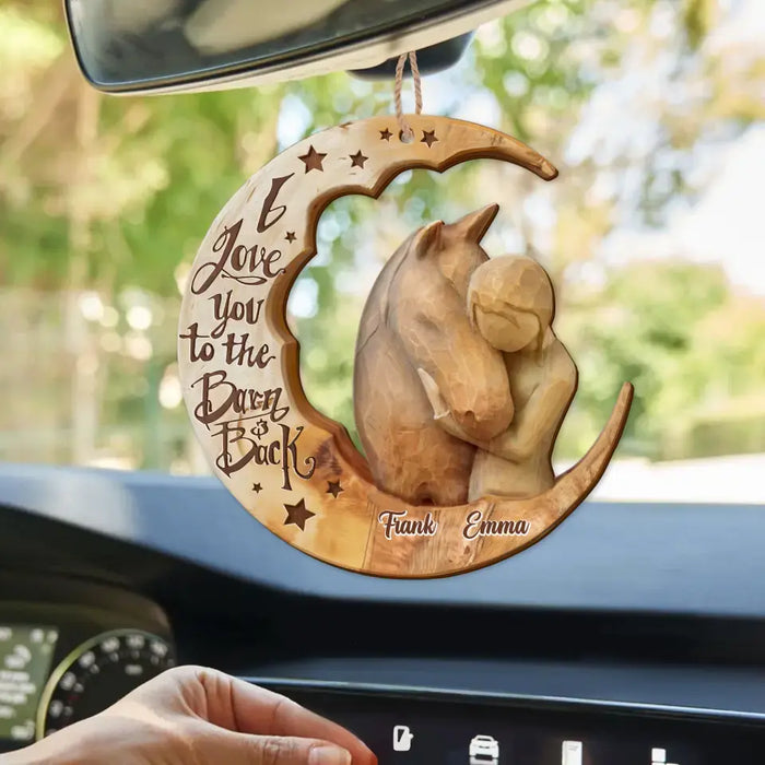 Custom Personalized Horse Wooden Ornament - Memorial Gift Idea For Horse Lover - I Love You To The Barn and Back