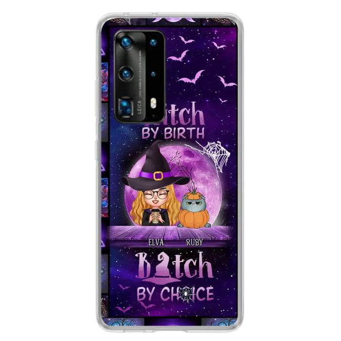 Custom Personalized Witch Phone Case - Gift Idea For Witch/ Dog/ Cat Lover - Upto 4 Pets - Witch By Birth - Case For Xiaomi/ Oppo/ Huawei