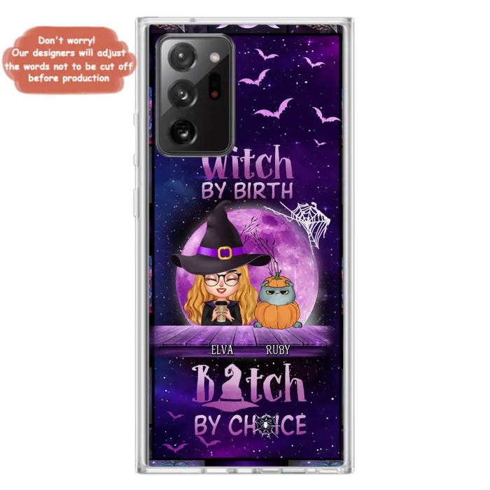 Custom Personalized Witch Phone Case - Gift Idea For Witch/ Dog/ Cat Lover - Upto 4 Pets - Witch By Birth - Case For iPhone/ Samsung