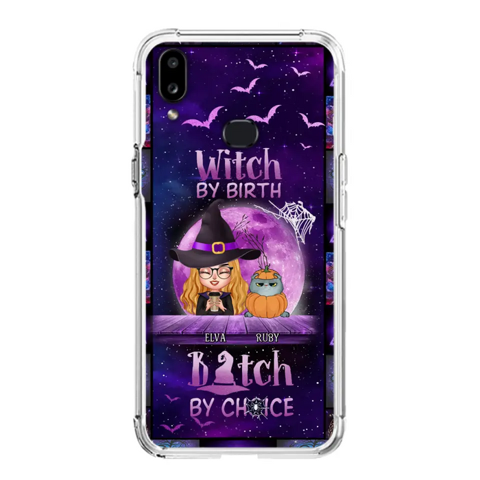 Custom Personalized Witch Phone Case - Gift Idea For Witch/ Dog/ Cat Lover - Upto 4 Pets - Witch By Birth - Case For iPhone/ Samsung