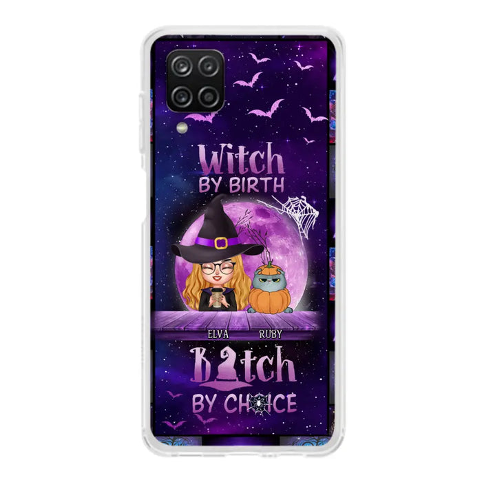 Custom Personalized Witch Phone Case - Gift Idea For Witch/ Dog/ Cat Lover - Upto 4 Pets - Witch By Birth - Case For iPhone/ Samsung