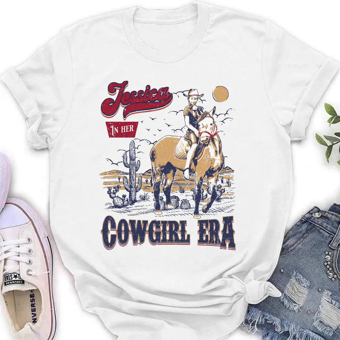 Custom Personalized Cowgirl In Her Era T-shirt - Upload Photo - Gift Idea To Girl Friend/ Cowgirl