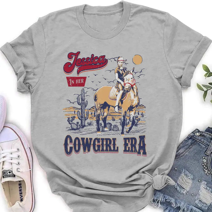 Custom Personalized Cowgirl In Her Era T-shirt - Upload Photo - Gift Idea To Girl Friend/ Cowgirl