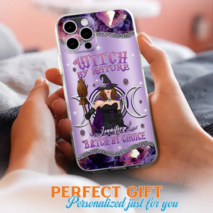 Custom Personalized Sparkling Witch Phone Case - Halloween Gift Idea - Witch By Birth - Case For iPhone/ Samsung