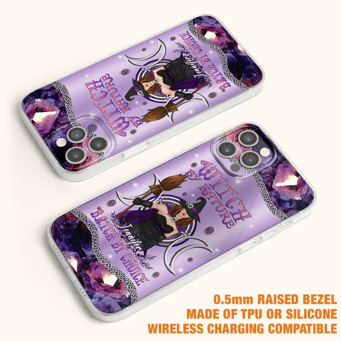 Custom Personalized Sparkling Witch Phone Case - Halloween Gift Idea - Witch By Birth - Case For iPhone/ Samsung