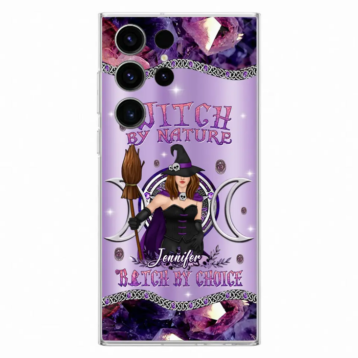 Custom Personalized Sparkling Witch Phone Case - Halloween Gift Idea - Witch By Birth - Case For iPhone/ Samsung