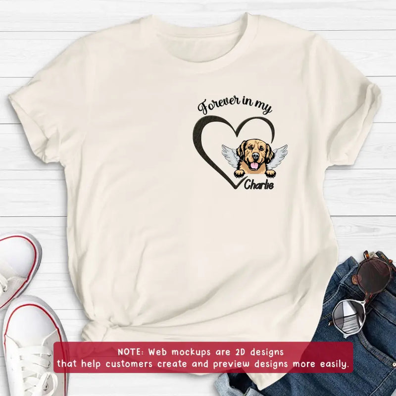 Personalized Dog Embroidered T-shirt/Sweater/Hoodie - Memorial Gift Idea For Dog Lover - Forever In My