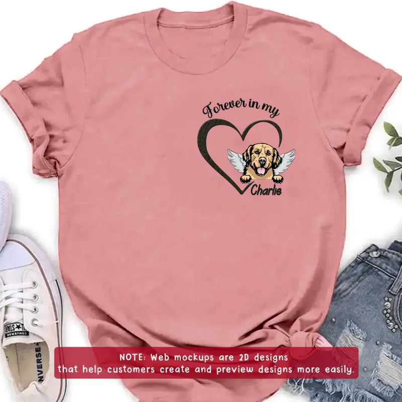Personalized Dog Embroidered T-shirt/Sweater/Hoodie - Memorial Gift Idea For Dog Lover - Forever In My