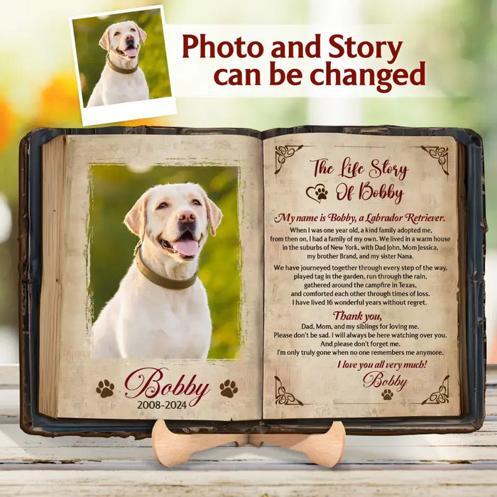 Custom Personalized The Life Story Of Dog 2 Layered Wooden Art - Custom Dog's Story And Photo - Memorial Gift Idea For Dog Lover