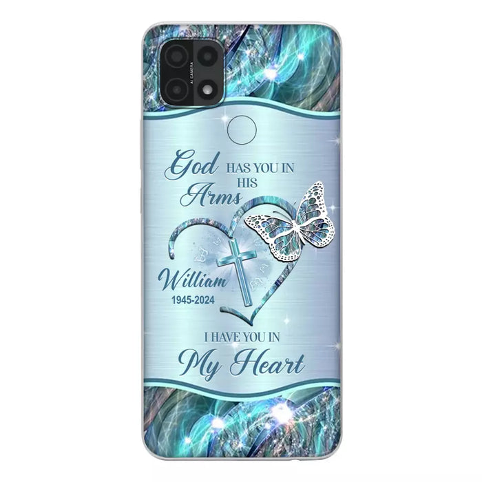 Custom Personalized Memorial Phone Case - Memorial Gift For Family Member - God Has You In His Arms I Have You In My Heart - Case For Xiaomi/ Oppo/ Huawei