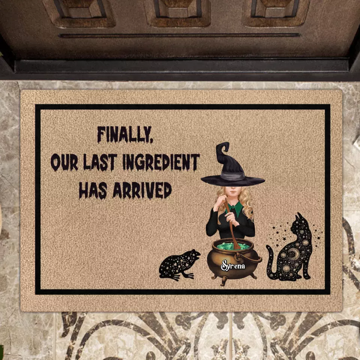 Custom Personalized Witch Doormat - Halloween Gift Idea - Finally, Our Last Ingredient Has Arrived