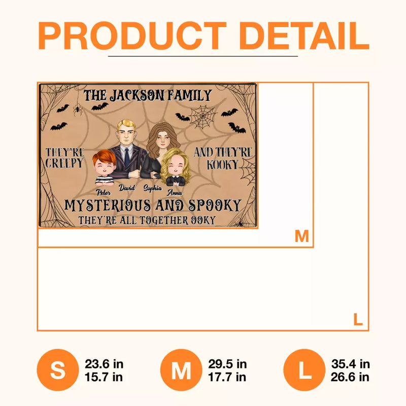 Personalized Family Doormat - Halloween Gift Idea For Couple/Family - Couple/Parents With Kids - They're All Together Ooky