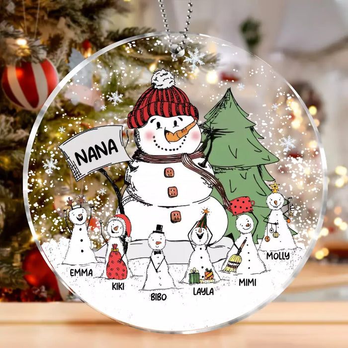 Custom Personalized Grandma Acrylic Ornament - Upto 6 Kids - Christmas Gift Idea For Grandma/ Mom