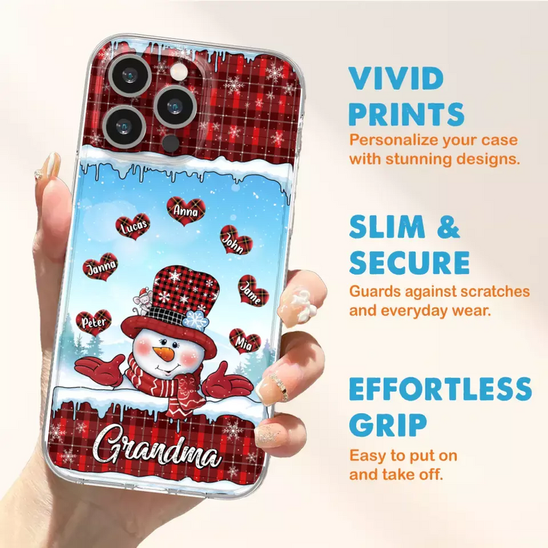 Personalized Grandma Children Phone Case - Christmas Gift For Grandma/Mom - Up to 7 Kids - Case For iPhone/Samsung