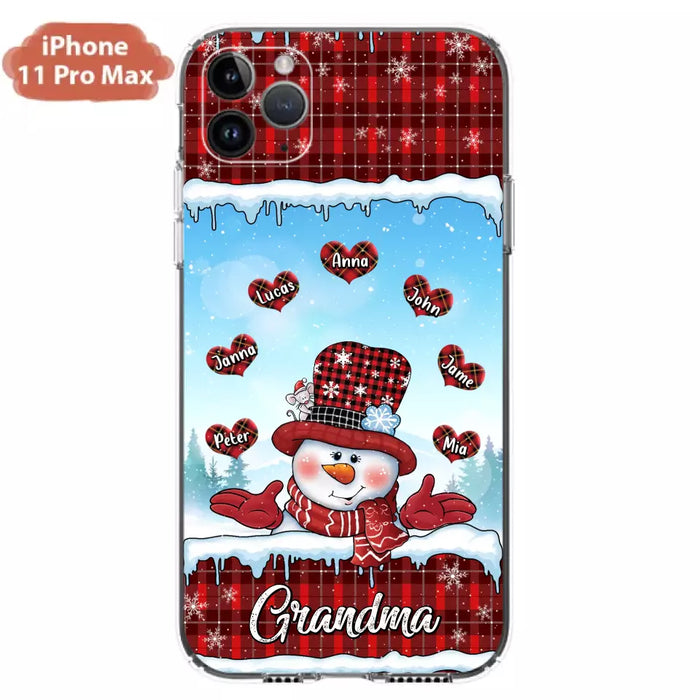 Custom Personalized Grandma Children Phone Case - Christmas Gift For Grandma/ Mom - Upto 7 Kids - Case For iPhone/ Samsung