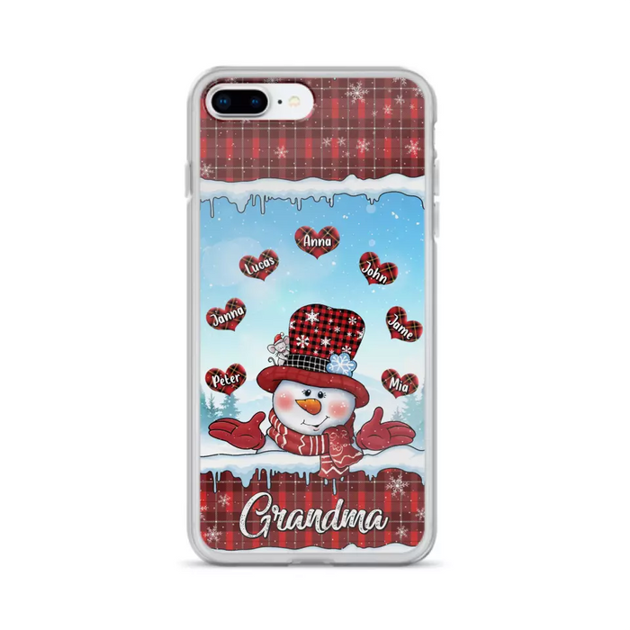 Custom Personalized Grandma Children Phone Case - Christmas Gift For Grandma/ Mom - Upto 7 Kids - Case For iPhone/ Samsung