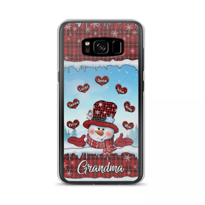 Custom Personalized Grandma Children Phone Case - Christmas Gift For Grandma/ Mom - Upto 7 Kids - Case For iPhone/ Samsung