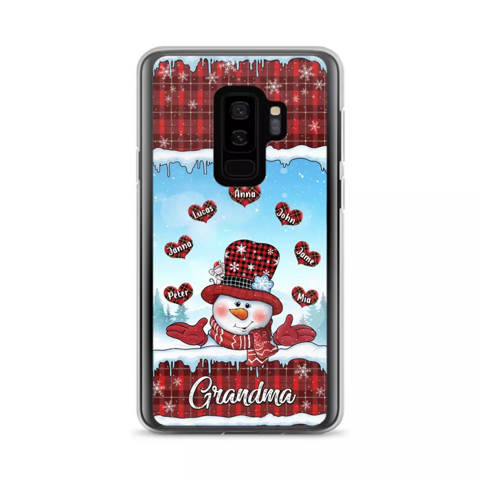 Custom Personalized Grandma Children Phone Case - Christmas Gift For Grandma/ Mom - Upto 7 Kids - Case For iPhone/ Samsung