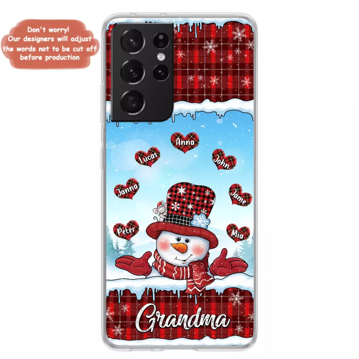 Custom Personalized Grandma Children Phone Case - Christmas Gift For Grandma/ Mom - Upto 7 Kids - Case For iPhone/ Samsung