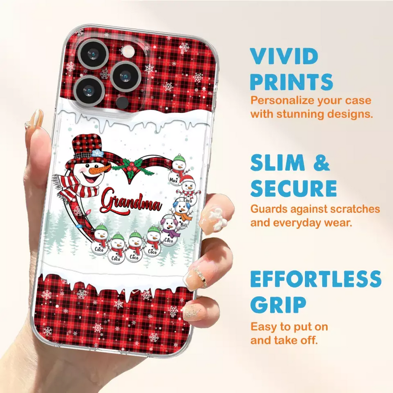 Personalized Christmas Grandma Children Phone Case - Gift For Grandma/Mom - Up to 8 Kids - Case For iPhone/Samsung