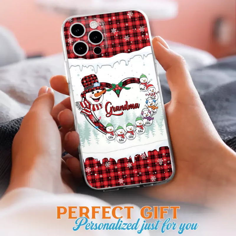 Personalized Christmas Grandma Children Phone Case - Gift For Grandma/Mom - Up to 8 Kids - Case For iPhone/Samsung