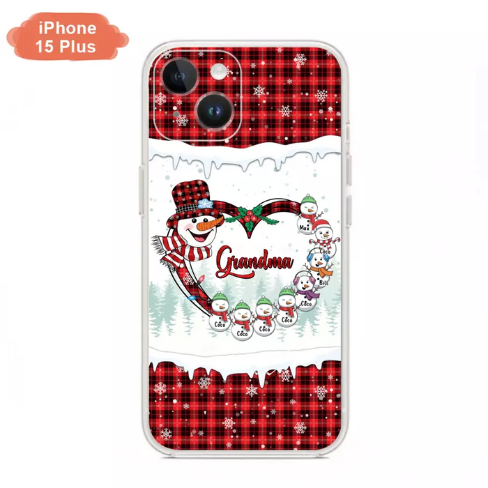 Custom Personalized Christmas Grandma Children Phone Case - Gift For Grandma/ Mom - Upto 8 Kids - Case For iPhone/ Samsung