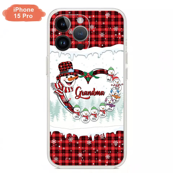 Custom Personalized Christmas Grandma Children Phone Case - Gift For Grandma/ Mom - Upto 8 Kids - Case For iPhone/ Samsung