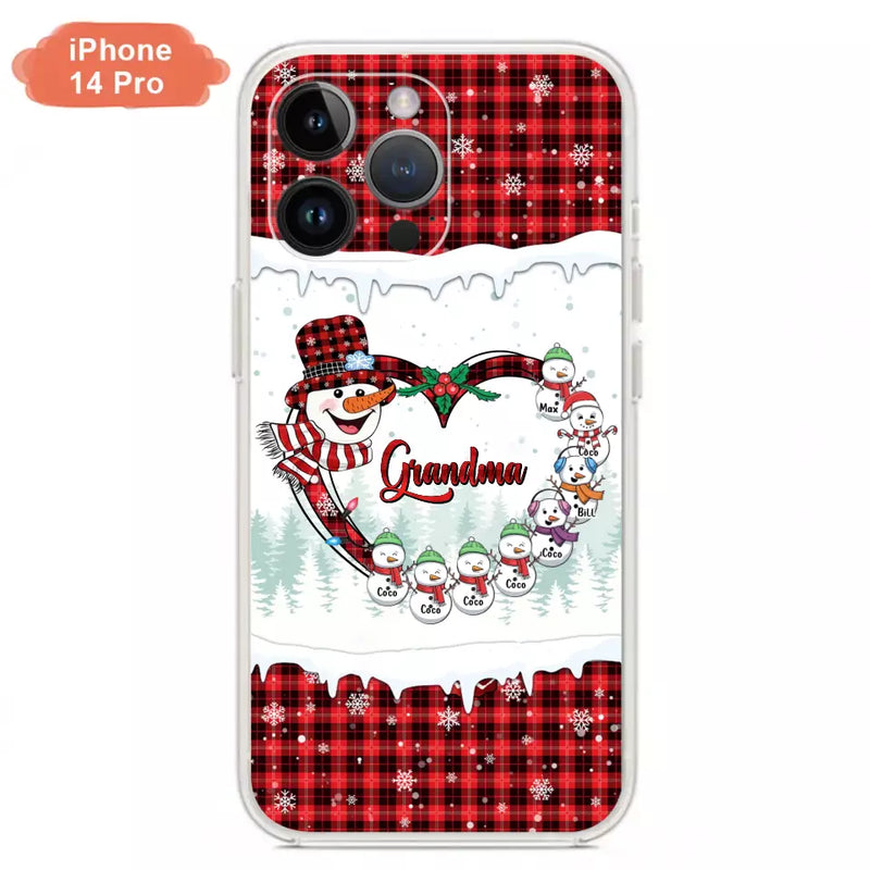 Personalized Christmas Grandma Children Phone Case - Gift For Grandma/Mom - Up to 8 Kids - Case For iPhone/Samsung