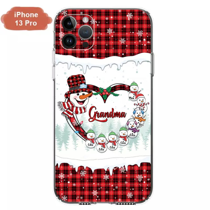 Custom Personalized Christmas Grandma Children Phone Case - Gift For Grandma/ Mom - Upto 8 Kids - Case For iPhone/ Samsung