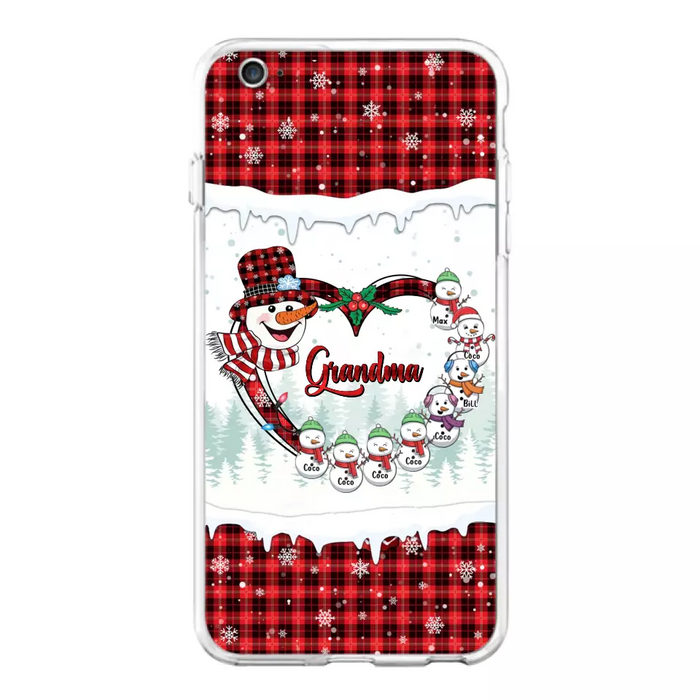 Custom Personalized Christmas Grandma Children Phone Case - Gift For Grandma/ Mom - Upto 8 Kids - Case For iPhone/ Samsung